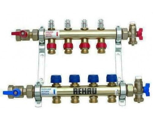 Коллектор для теплого пола REHAU HKV-D 2 - 12 выходов с расходомерами